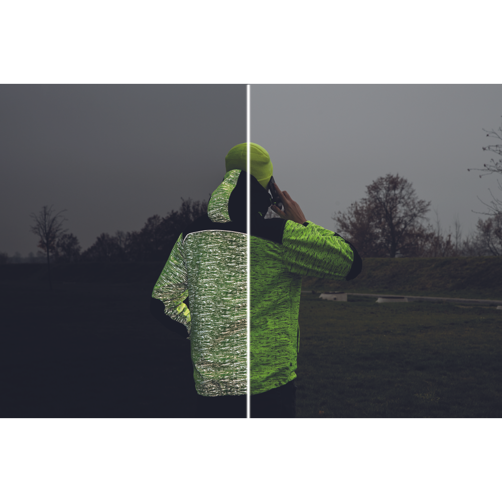 KNOXFIELD Reflektor bedruckte Softshell - WINDDICHT+REGENSCHUTZ+ATMUNGSAKTIV + WARNSCHUTZ