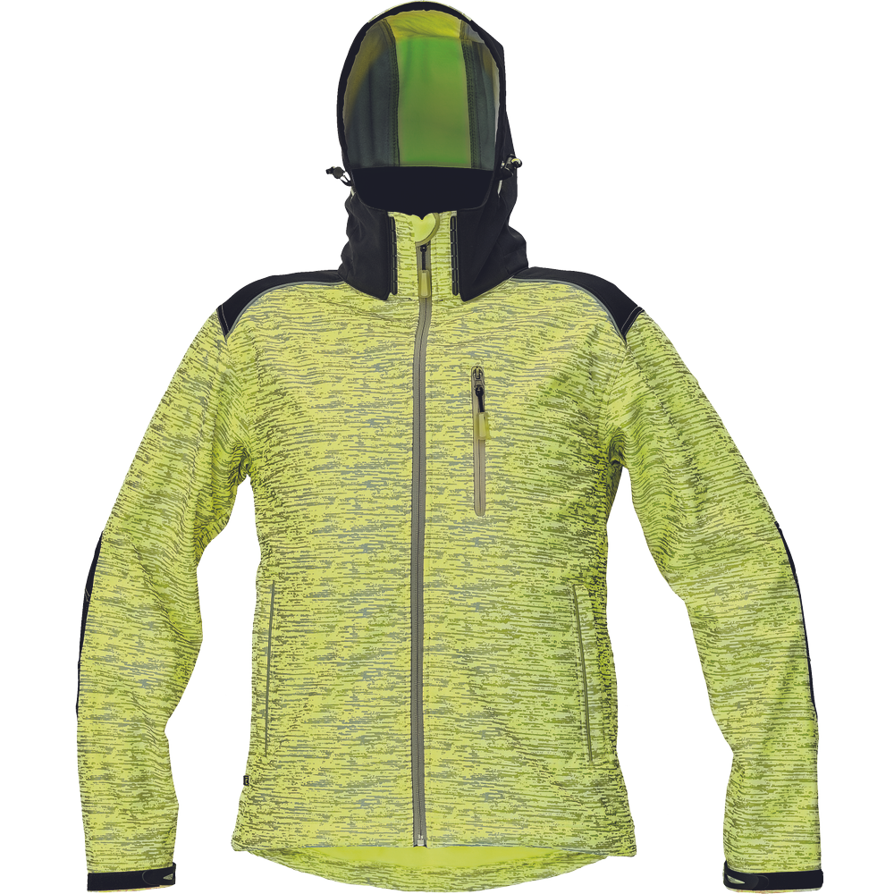 KNOXFIELD reflector printed softshell - WINDPROOF+RAINPROOF+BREATHABLE + HIGH VISIBILITY
