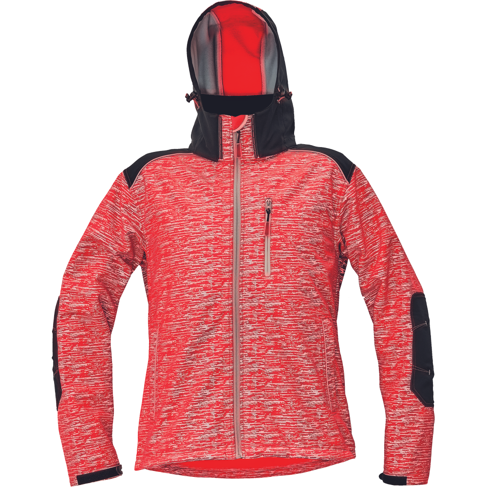 KNOXFIELD Reflektor bedruckte Softshell ROT WINDDICHT+REGENSCHUTZ+ATMUNGSAKTIV + WARNSCHUTZ