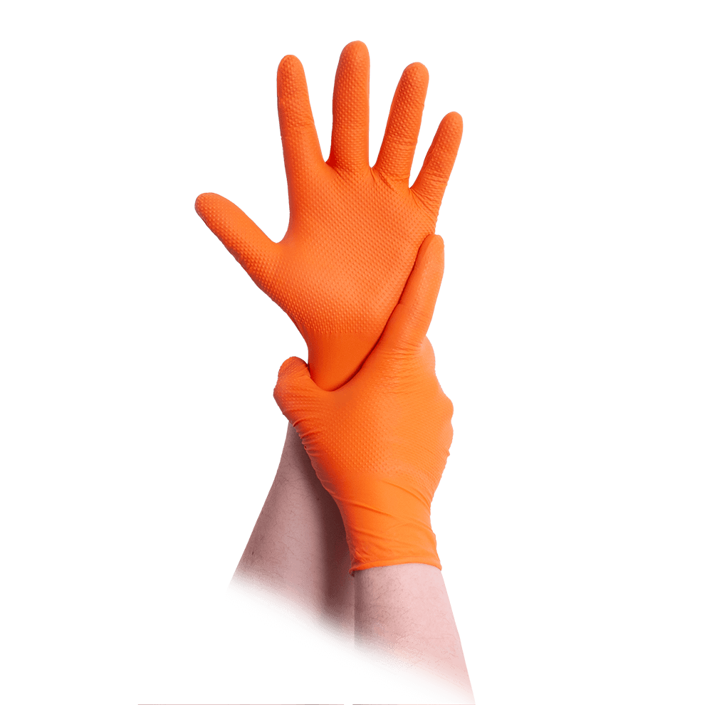 Gants jetables K-PSA NITRILE Orange Diamond Grip+