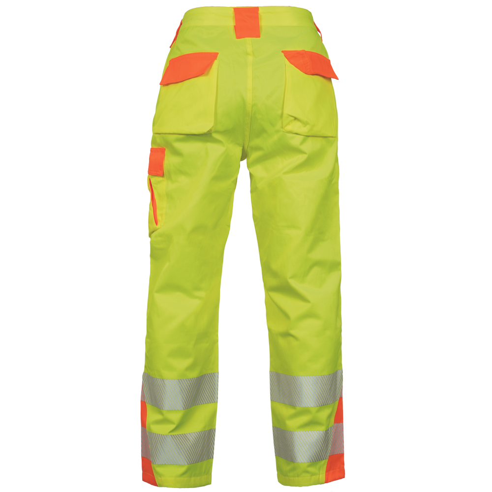 K-PSA high visibility trousers LATTON trousers bright yellow/orange EN ISO 20471 (Class: 2)