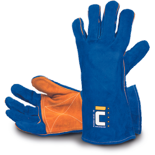 PUGNAX BLAU Schweisserhandschuhe Rindsplatleder
