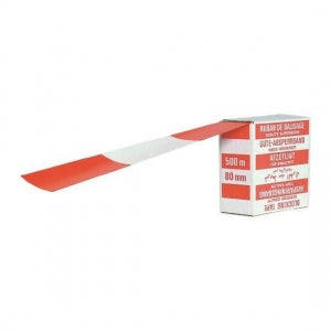 Absperrband rot/weiss, 80mmx500m