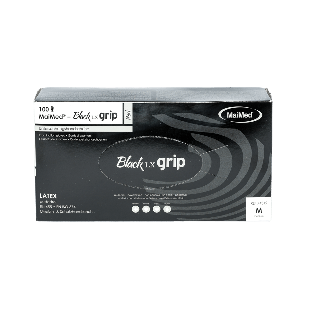 KPSA - Black LX grip Einweghandschuhe Latex Schwarz