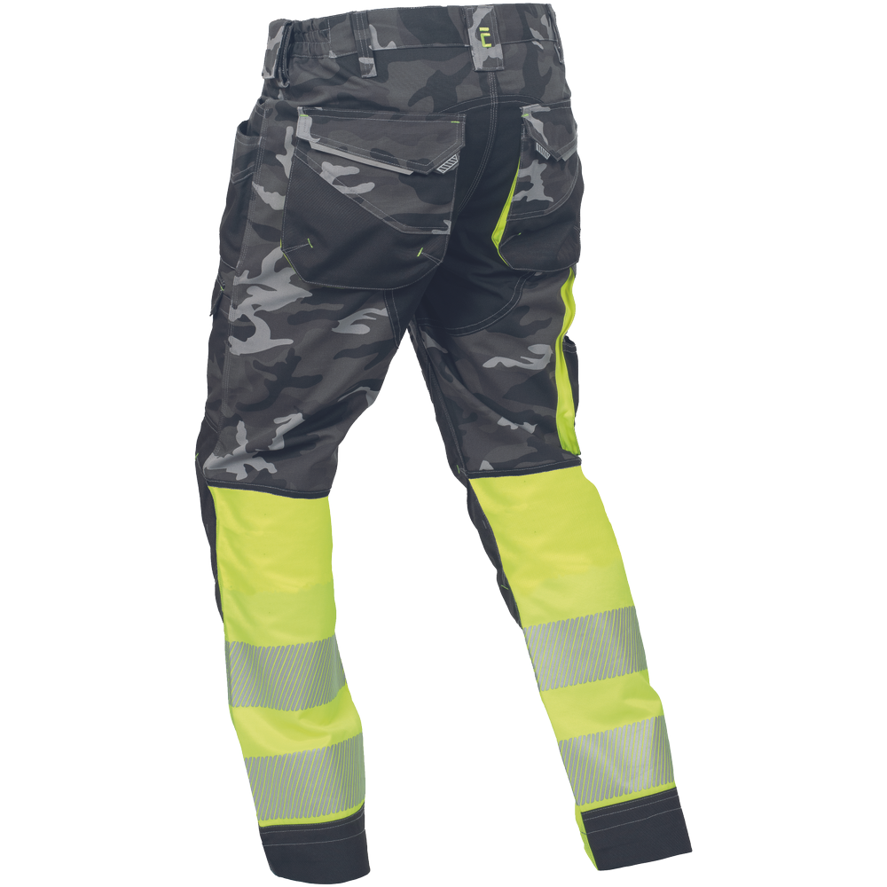 K-PSA high visibility trousers SHELDON CAMOU HV DW trousers grey camouflage