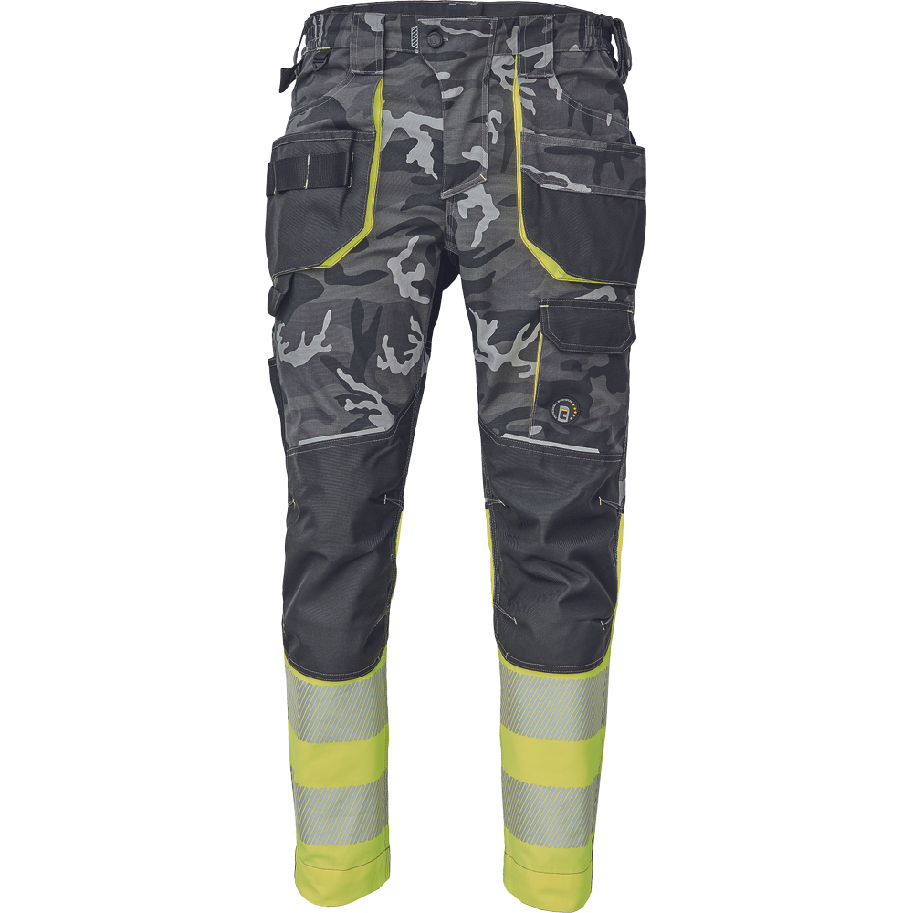 K-PSA high visibility trousers SHELDON CAMOU HV DW trousers grey camouflage