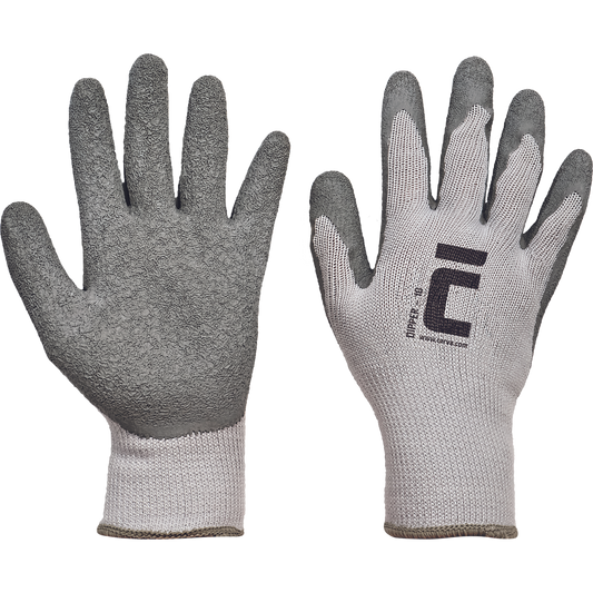 DIPPER Handschuhe Latex Beschichtet  Grau Für Allgeimen BAU