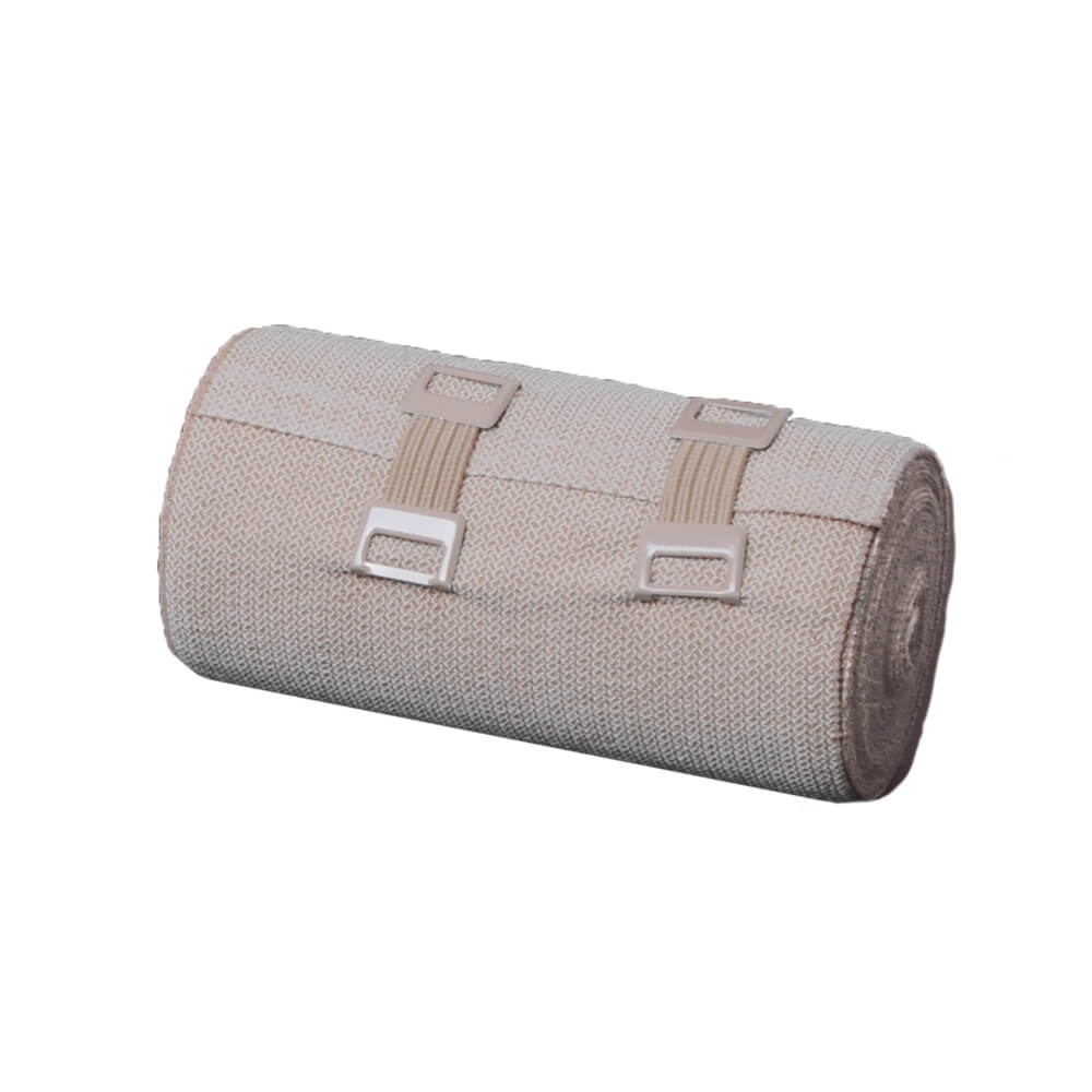 KPSA - LAN Bandage de compression élastique en textile, couleur peau, avec clips pour bandage